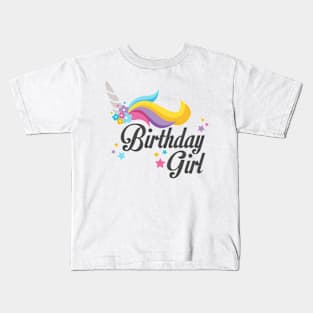 Unicorn Birthday Girl T Shirt Gift Kids T-Shirt